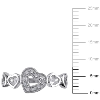 Diamond Heart Ring in Sterling Silver