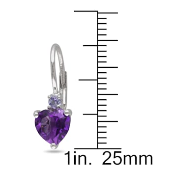 2-5/8ctw Amethyst and Tanzanite Earrings in Sterling Silver