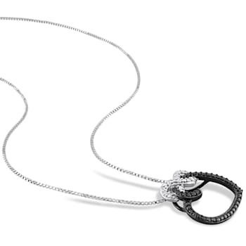 Diamond Accent Infinity Heart Pendant with Chain in Sterling Silver with
Black Rhodium Plating