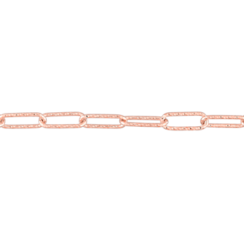 5MM Fancy Paperclip Chain Bracelet in 18K Rose Gold Over Sterling Silver