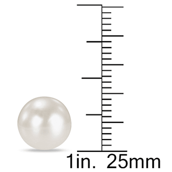 9-10MM Freshwater Cultured Pearl Stud Earrings in 14K White Gold