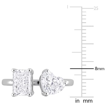 2 CT TGW Lab Grown Diamond 2-Stone Engagement Ring in 14K White Gold