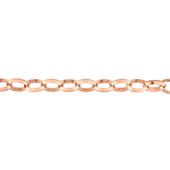 10.5MM Rolo Chain Bracelet in 18K Rose Gold Over Sterling Silver