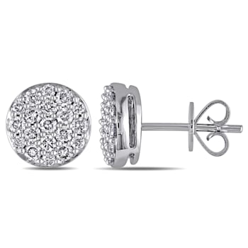 3/4 CT  Diamond Stud Earrings in 14k White Gold