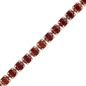 3 3/4ctw Garnet Tassel Bolo Bracelet in 18K Rose Gold Over Sterling Silver