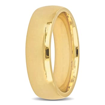 Men's 6.5mm Polished Finish Comfort Fit Wedding Band in 14K Yellow Gold