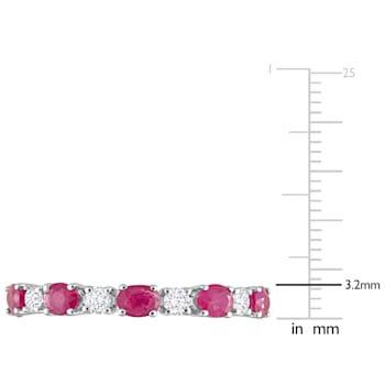 2 CT TGW Ruby and 3/4 CT TW Diamond Eternity Ring in 14K White Gold