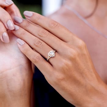 2 2/5 CT TGW Created white Sapphire Heart Halo Ring in Yellow Plated
Sterling Silver