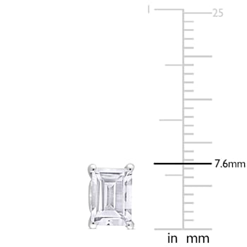 2 1/2 CT TGW Octagon White Topaz Stud Earrings in Sterling Silver