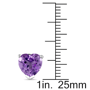 3-1/3ctw Amethyst Stud Earrings in Sterling Silver