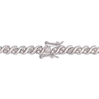 1 CT TW Diamond S-Shape Tennis Bracelet in Sterling Silver