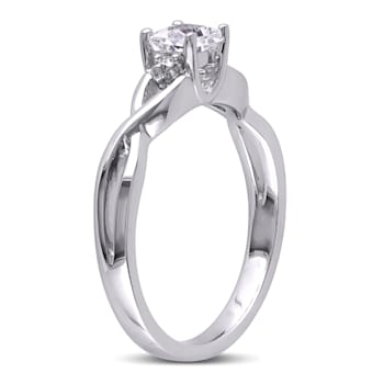 3/8 CT TGW Created White Sapphire and Diamond Accent Infinity Ring in
Sterling Silver