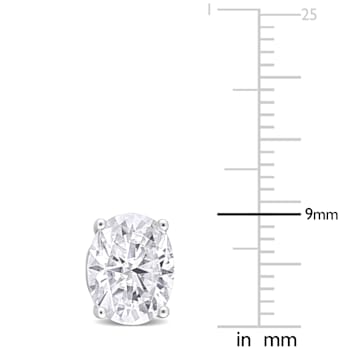 4 CT TGW Oval Created Moissanite Stud Earrings in Sterling Silver