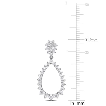 2 1/5 CT DEW Created Moissanite Open Teardrop Dangle Earrings in
Sterling Silver