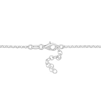 Heart Charm Station Necklace in 2-Tone Sterling Silver