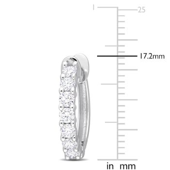 3/4 CT TW Diamond Hoop Earrings in 14K White Gold