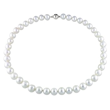 10 - 11 MM Freshwater Cultured Pearl Strand with Sterling Silver Ball Clasp