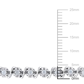 1 CT TW Diamond S-Shape Bracelet in Sterling Silver