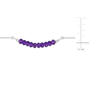 1 1/2 CT TGW Amethyst Bead Bracelet in Sterling Silver