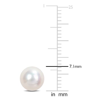 7-7.5MM Freshwater Cultured Pearl Stud Earrings in 14K Yellow Gold