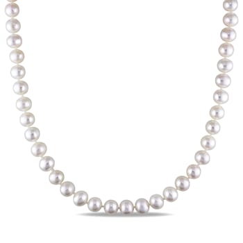 7 - 7.5 MM Cultured Freshwater Pearl 16" Strand with Sterling
Silver Clasp