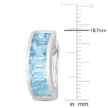 5 5/8 CT TGW Sky Blue Topaz Hoop Earrings in Sterling Silver