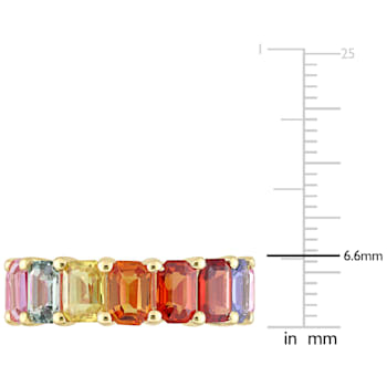 11 1/5 CT TGW Multi-Color Sapphire Eternity Ring in 14K Yellow Gold