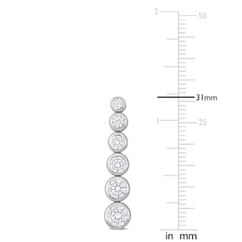 4 3/4 CT TGW Cubic Zirconia Graduated Dangle Earrings in Sterling Silver