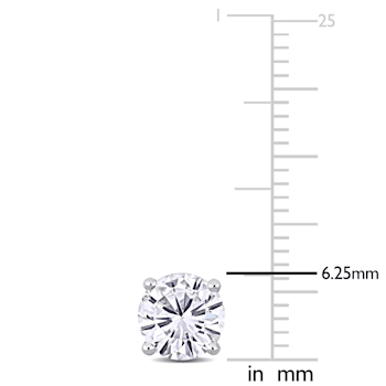 2 CT TW Lab-Grown Diamond Stud Earrings in 14K White Gold (IGI Certified)