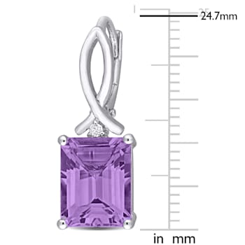 6 1/2 CT TGW Amethyst and White Topaz Earrings in Sterling Silver