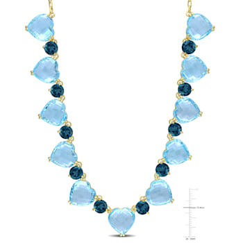 139 1/2 CT TGW Sky Blue Topaz and London Blue Topaz Necklace in Yellow
Plated Sterling Silver