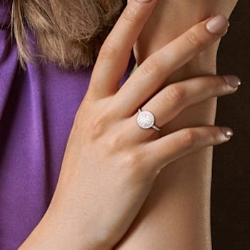 1 3/8 CT TW Lab-Grown Diamond Double Halo Ring in 14K White Gold