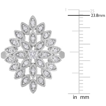 1/3 CT TW Diamond Cluster Ring in Sterling Silver