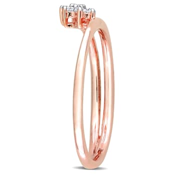Diamond Accent Floral Promise Ring in 18K Rose Gold Over Sterling Silver