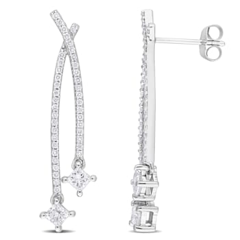 1 CT TGW Lab Grown Diamond Earrings in 14K White Gold