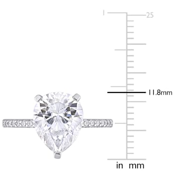 3-1/2 CT DEW Created Moissanite Engagement Ring in 10K White Gold