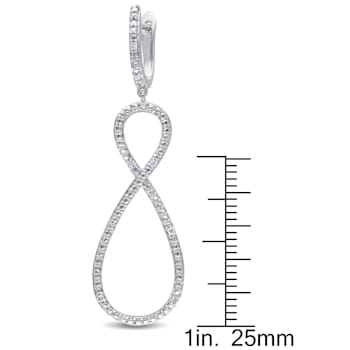 1/10 CT TW Diamond Infinity Earrings in Sterling Silver