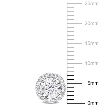 1/2 CT TW Diamond Halo Stud Earrings in 10k White Gold