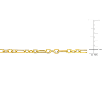 3MM Diamond Cut Figaro Chain Necklace in Yellow Plated Sterling Silver