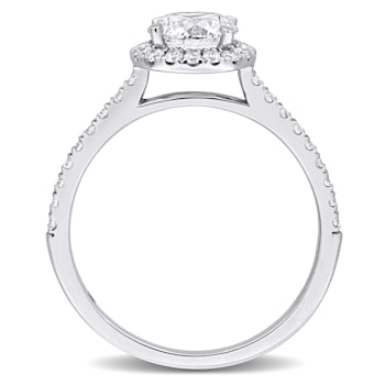 1 1/3 CT TW Lab-Grown Diamond Halo Ring in 14K White Gold