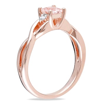 1/3 CTW Morganite and Diamond Accent Infinity Ring in Rose Plated
Sterling Silver