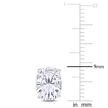 5 7/8 CT TGW Oval Created White Sapphire Stud Earrings in Sterling Silver