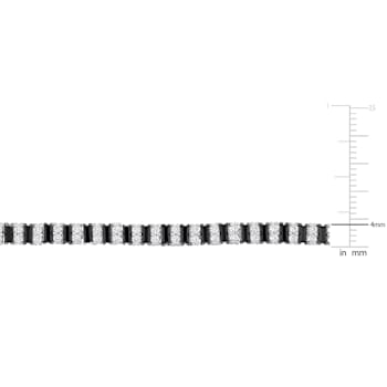 7 3/5 CT TGW Black Spinel and Created White Sapphire Tennis Bracelet in
Sterling Silver