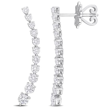 1 1/6 CT TW Diamond Graduated Drop Earrings in 14K White Gold