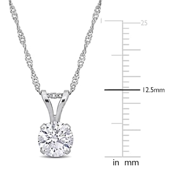1.0ctw Lab-Grown Diamond Solitaire Pendant with Chain in 14K White Gold
(IGI Certified)