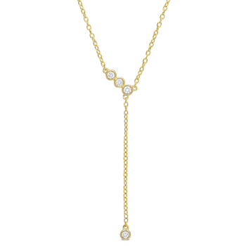 1/8 CT TGW Lab Grown Diamond Lariat Necklace in 18K Yellow Gold Plated
Sterling Silver