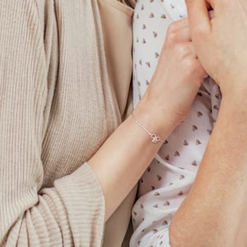 1/5 CT TGW Cubic Zirconia Infinity and Heart Charm Bracelet in Sterling Silver