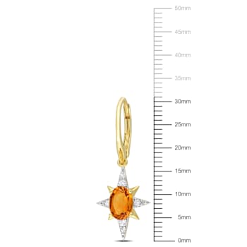 1 3/4 CT TGW Madeira Citrine and White Topaz Drop Earrings in 18K Yellow
Gold Over Sterling Silver