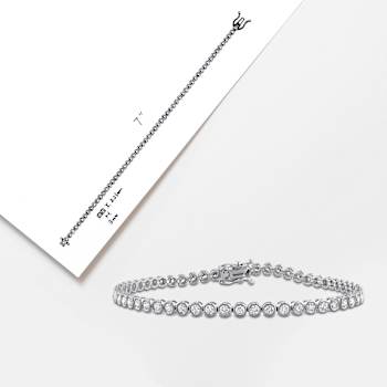 2 CT TW Lab-Grown Diamond Tennis Bracelet in 14K White Gold