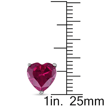 5-1/2ctw Created Ruby Stud Earrings in Sterling Silver